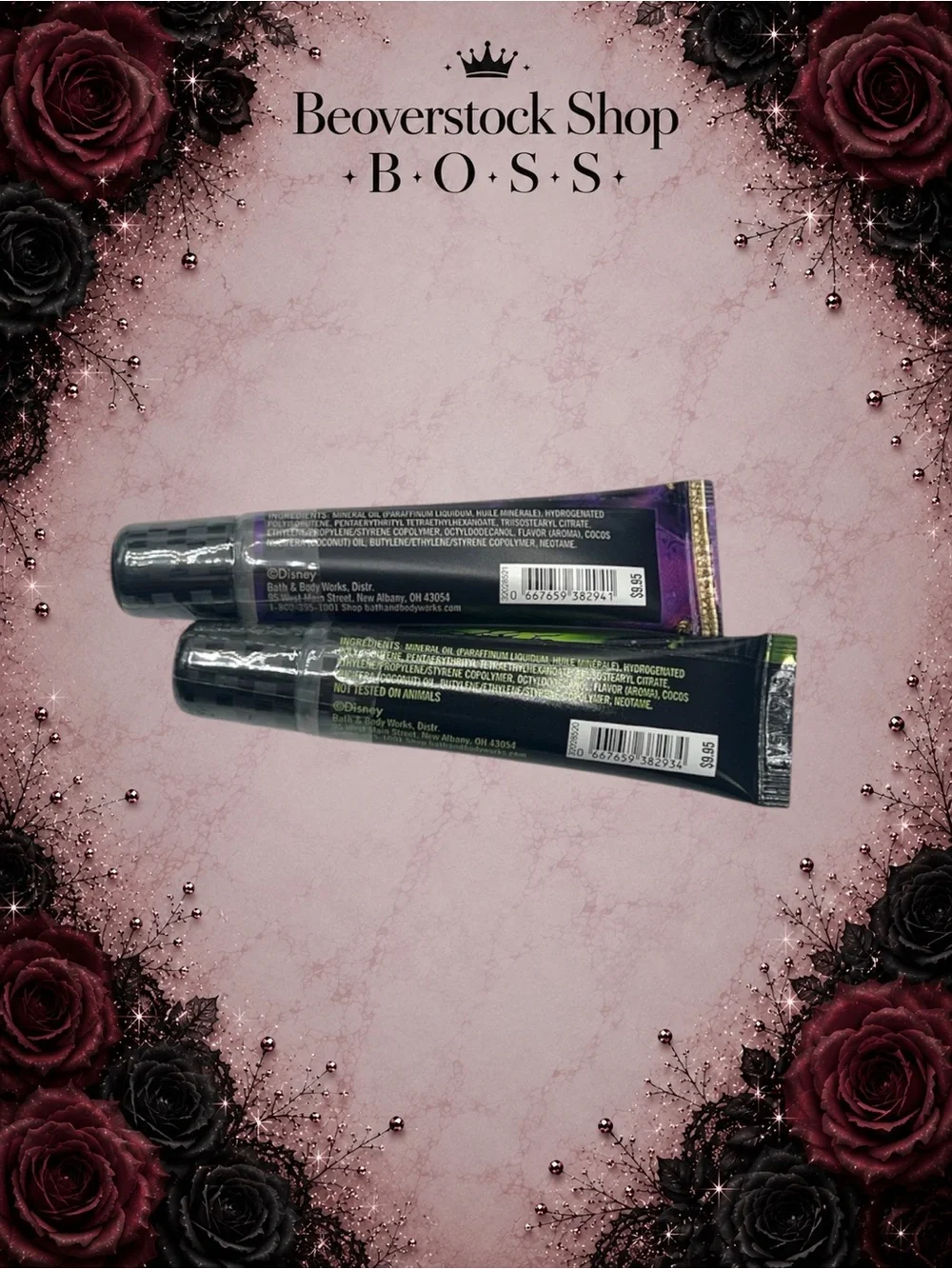 New Bath & Body Works Disney Villains Lip Gloss Duo Evil Queen & Maleficent Set